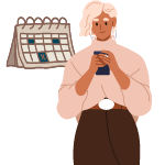 woman scheduling free consultation on her phone