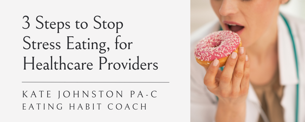 healthcare provider stress eating a donut