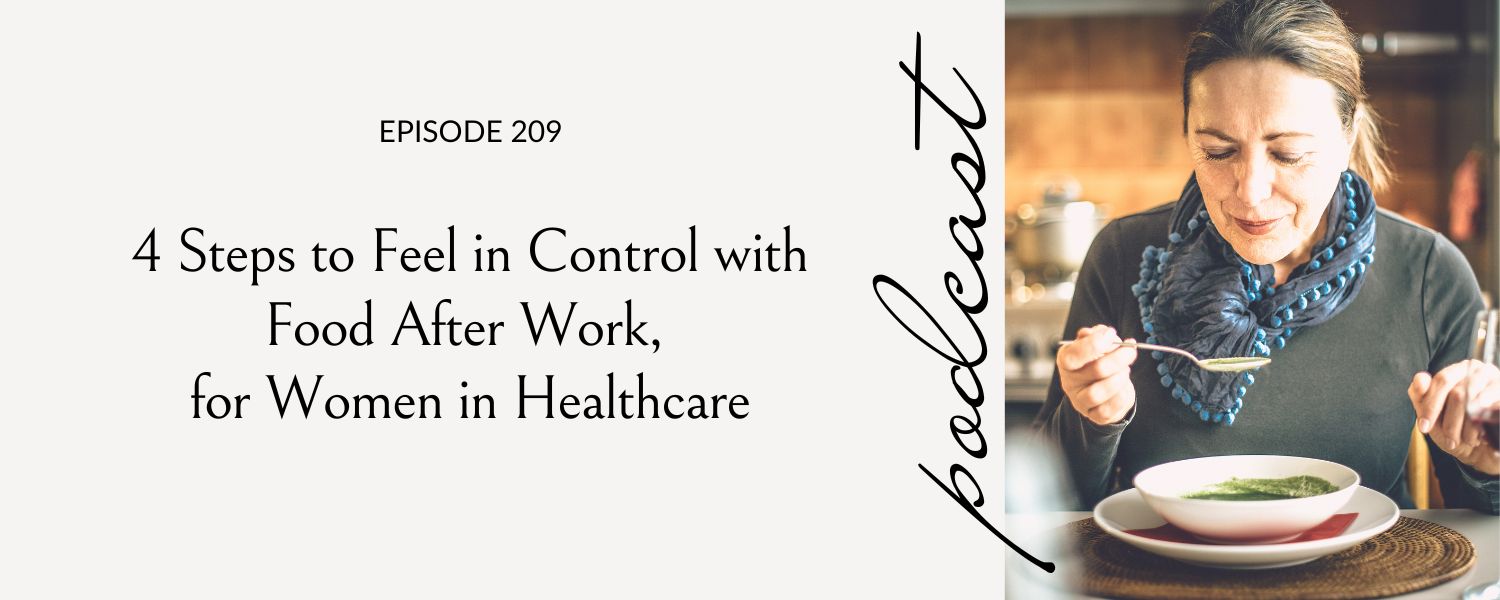 woman in healthcare feeling in control with food after work